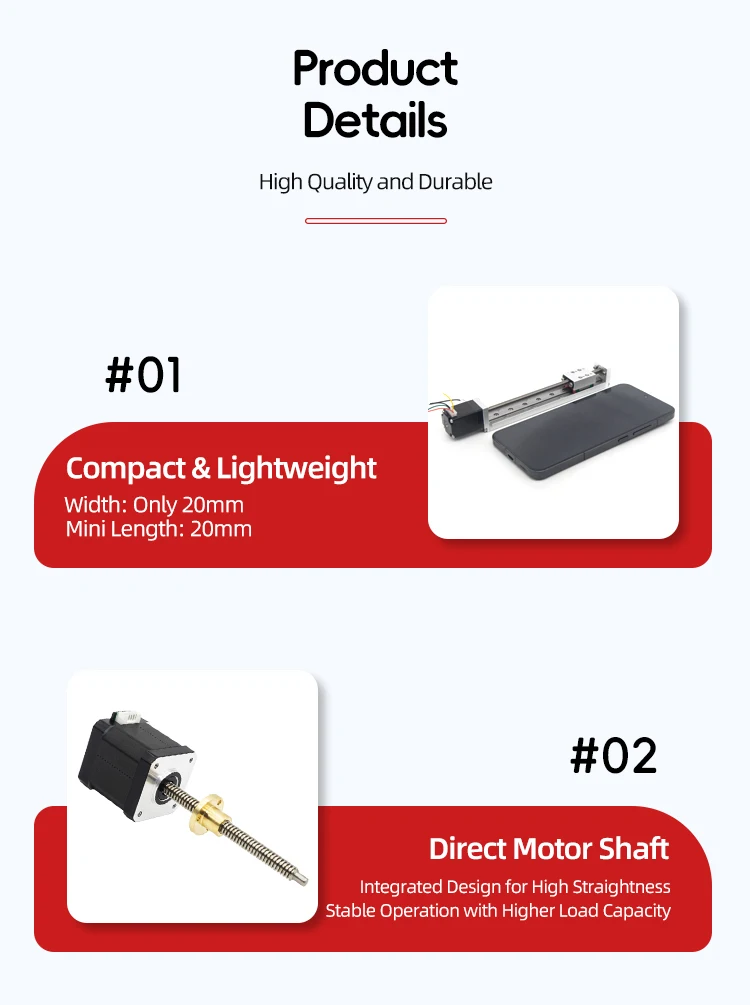 UMOT 20mm Nema8 Micro Linear Bearing Module Construction Embedded Rail ...