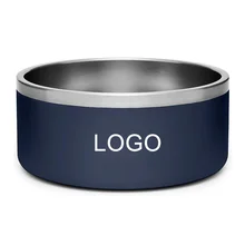 Custom Logo 64oz double wall stainless steel dog bowl manufacturer stainless steel pet bowl