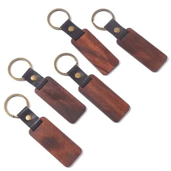 Amazon Hot Selling Key Rings With Logo Custom Fashion Handmade Wooden Key Ring Wholesale High Quality Key Chain Accessories