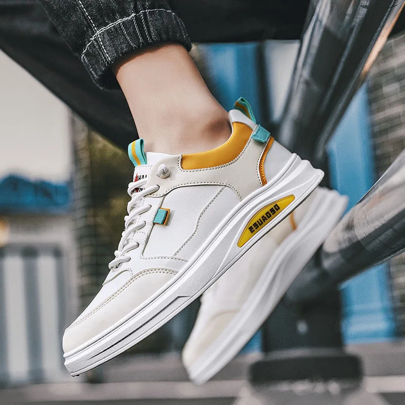 2024 new men's shoes autumn trend men's leather sneakers student trendy sports casual shoes