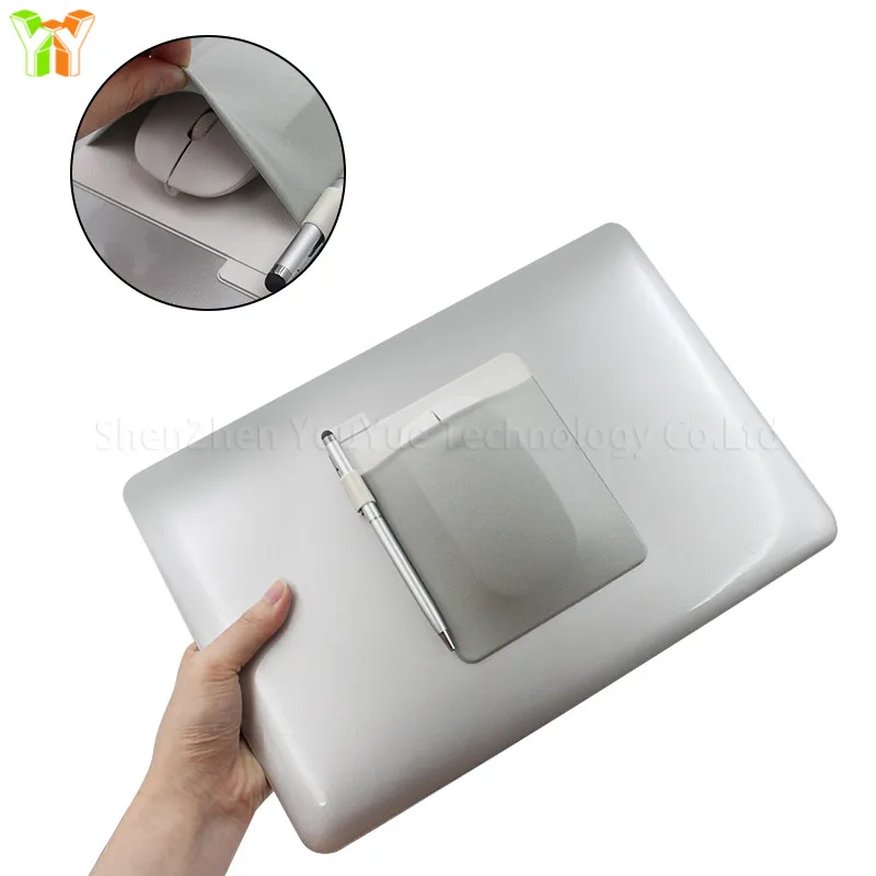 Adhesive Laptop Back Wireless Mice Storage Bag Multifunction Mouse Digital Hard Drive Pen