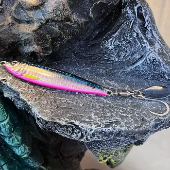 UV Metal Jig Lure Spinner Bait with Hooks for Mackerel Sea Fishing Shore Casting 60g 80g – Metal Jig – view 2