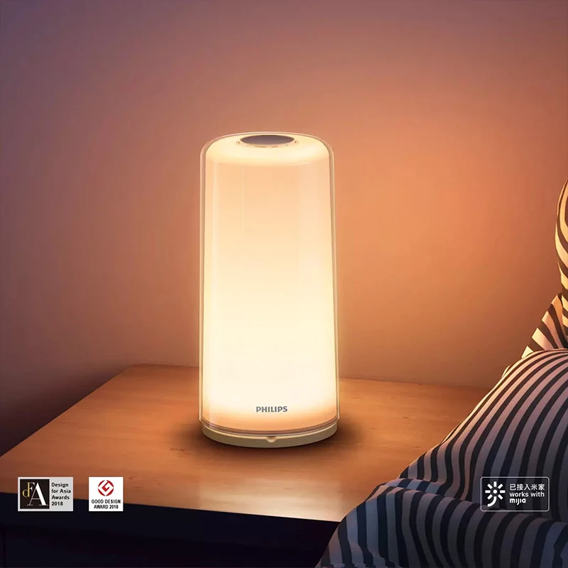 Youpin Philips Zhirui Smart Bedside Lamp Home Atmosphere Lighting Desk  Night Light Music Sync Works with Mijia APP for Xiaomi