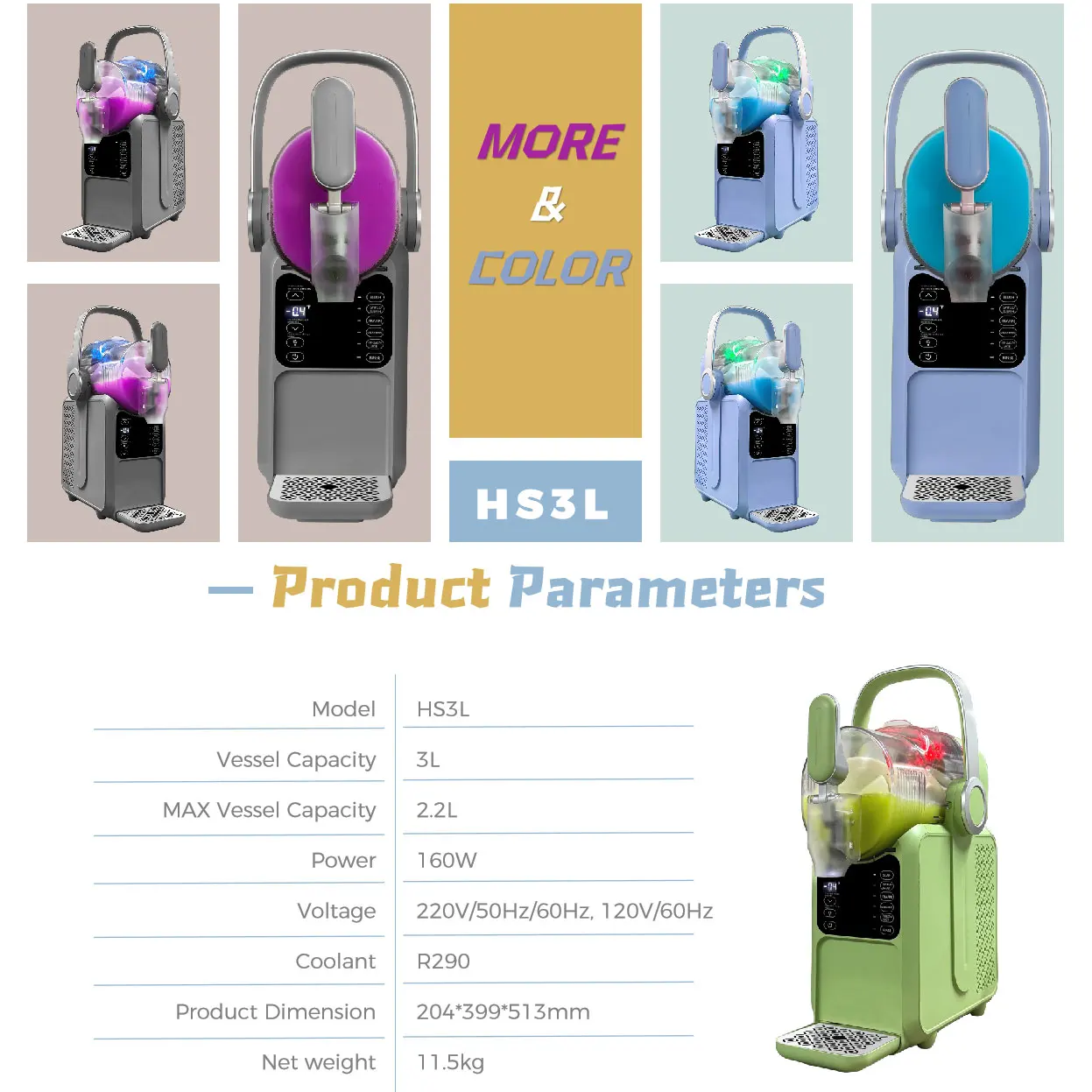 2.2L Portable Wholesale 160W Automatic Small Slushy Slush Machine 6 Production Models Home Frozen Juice Slush Maker