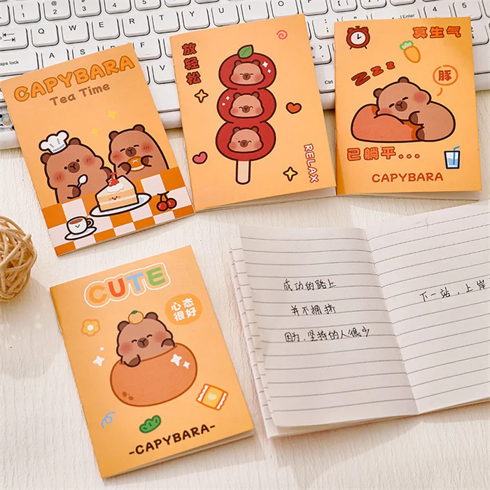 Japan Popular Design Kawaii Capybara Notepad Stationery School Office Gift Mini A7 Paper Lined Notebook Pack for Taking Notes