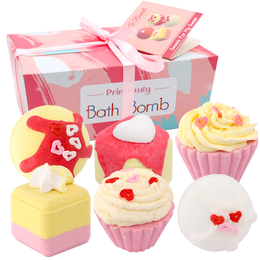 Free Sample Handmade Organic Shea Butter Vegan Box Mold Bath Melts Truffles Cupcake Natural Fizzy Bubble Bath Bombs Gift Set