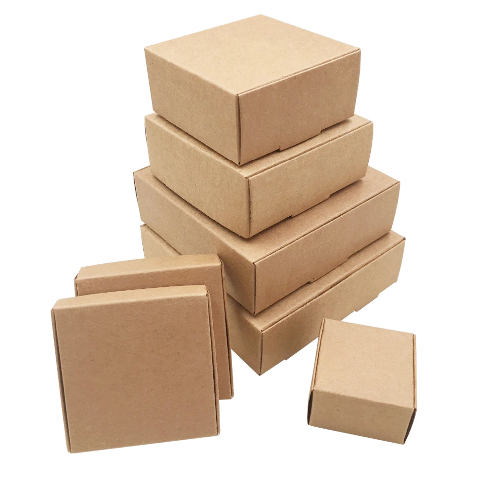 Ready To Ship Kraft Paper Shipping Box Delivery Carton Paper Recyclable