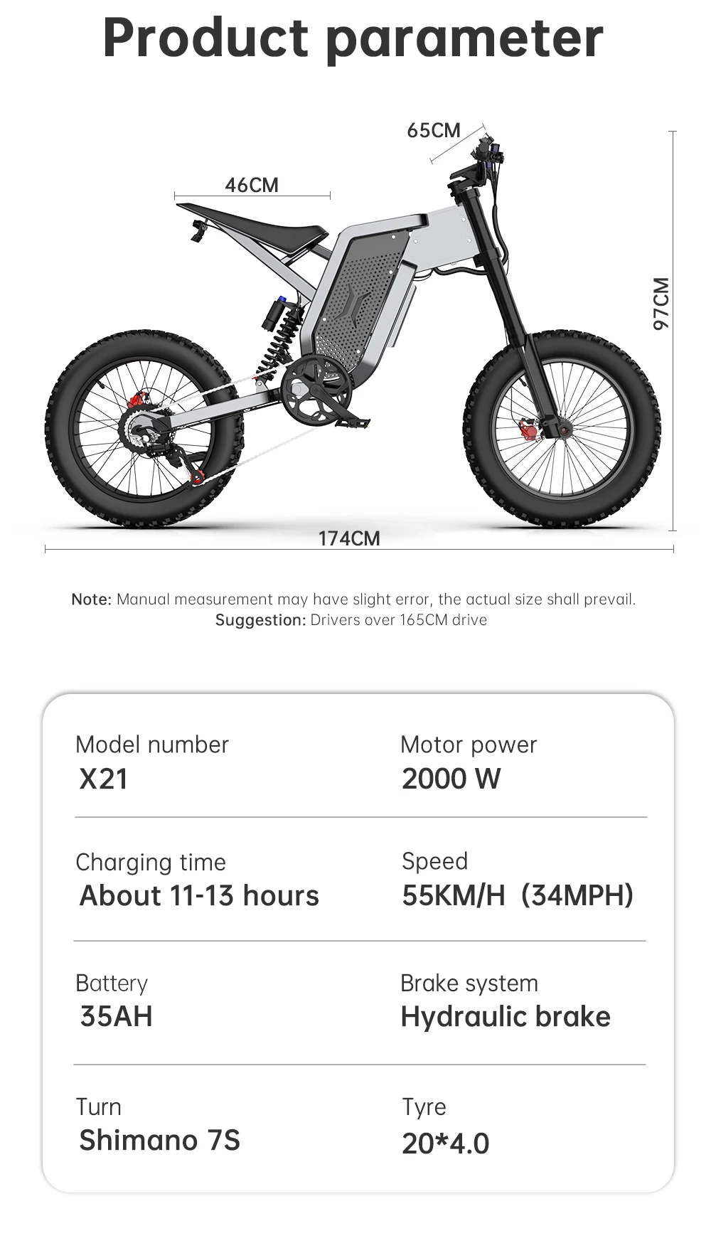 48v 1200w 2000w 55 Km/h 35ah Best Off road Electric Dirt Bike For