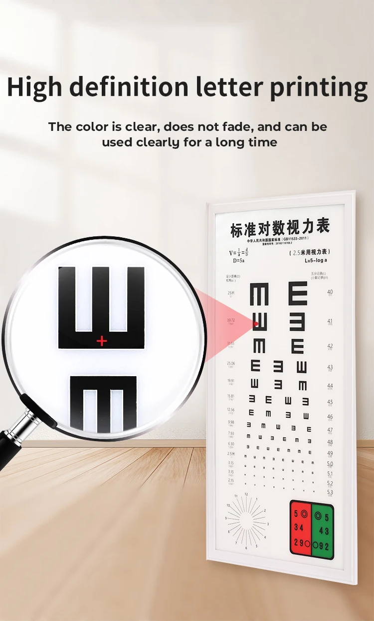 Standard Logarithm Visual Acuity Chart Normal Type 5M Eye Test LED ...