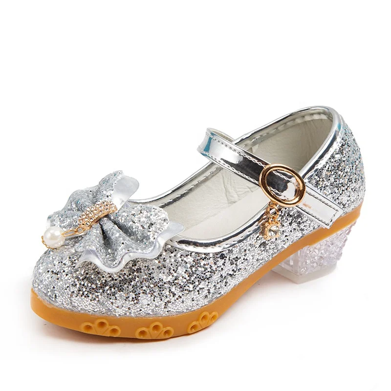Fashion Design Low Heel Colorful Bowknot Luxury Kids Dress Shoes Light Weight Girls Princess Shoes