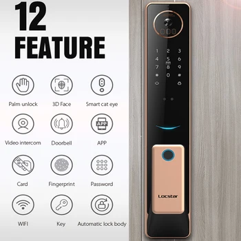 Alternative view of 2025 Smart Door Lock Tuya Wifi Smart Fingerprint Cerradura Inteligente Digital Safe Door With Camera Lock for Home