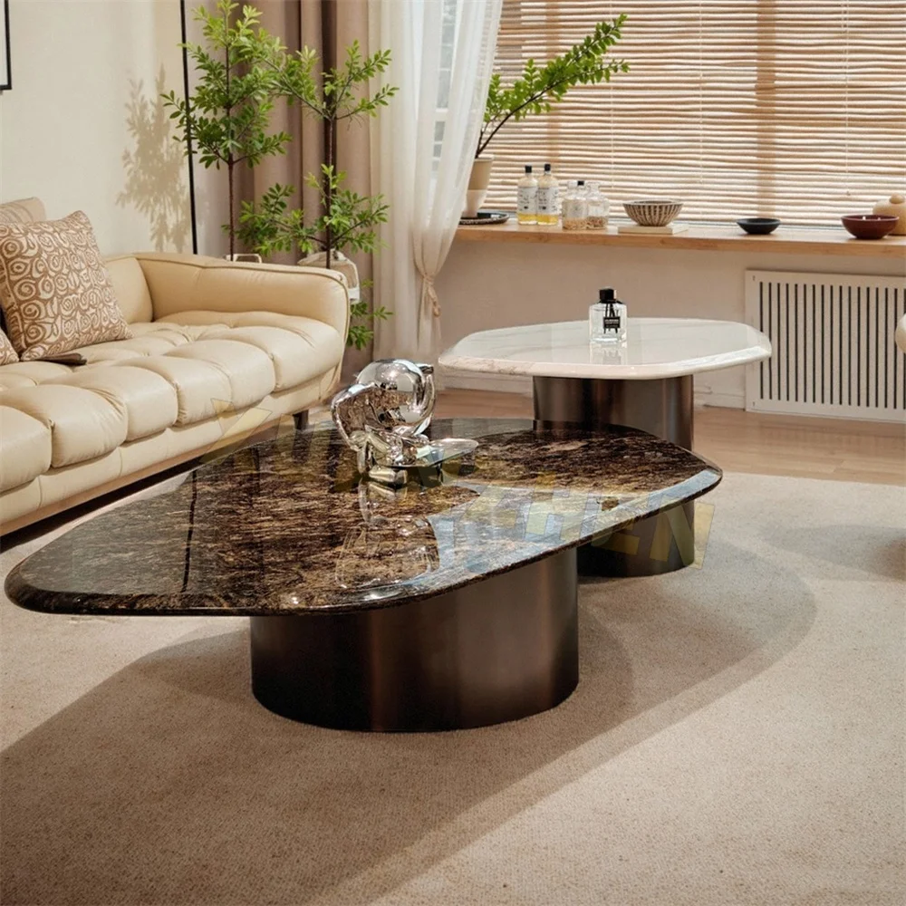 Xuanzhen Living Room Furniture Italian Black Metal Center Table