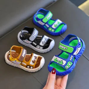 Beach Shoes Unisex Kids Summer Sports Sandals Comfort Anti-Slip Open Toe Adjustable Walking Beach Shower Shoes for Boys Girls