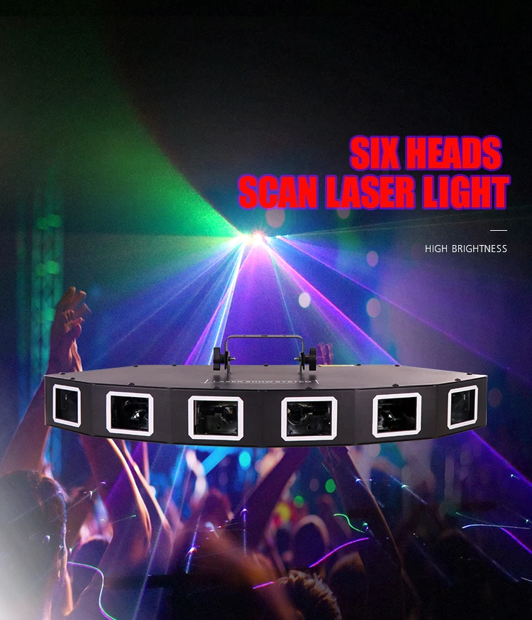 Christmas Party 6 Eye Animation Laser Stage Light Dj Ktv Rgb Full Color