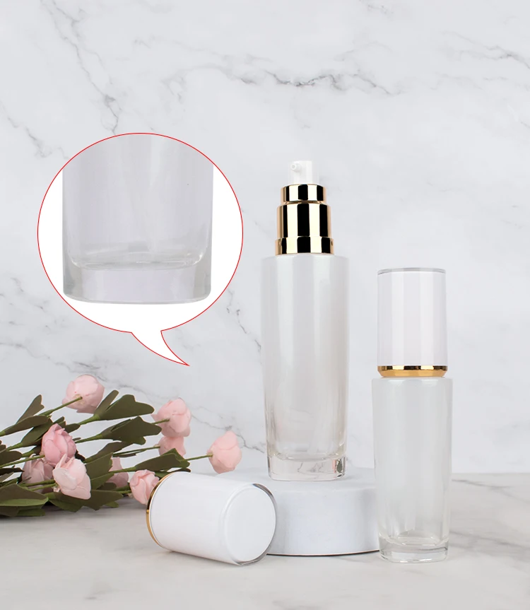 Luxury Unique design glass jar bottle irregularity shape cosmetic glass bottle set Skincare cosmetic packaging suit container supplier