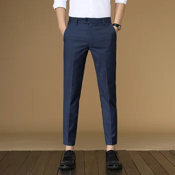 Bulk Formal Dress Pants For Men Simple Plain Slim Fit Trousers Men's ...