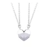 silver+silver combination couples necklace
