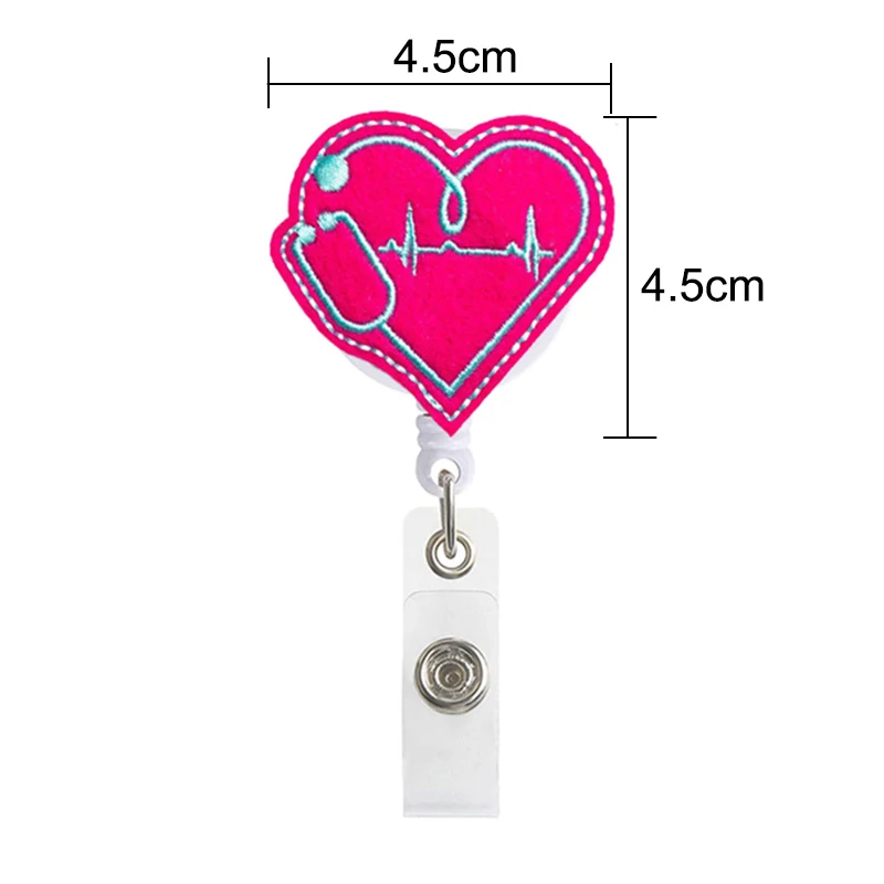 65cm Felt Id Badge Holder With Retractable Plastic Nurse Badge Reel