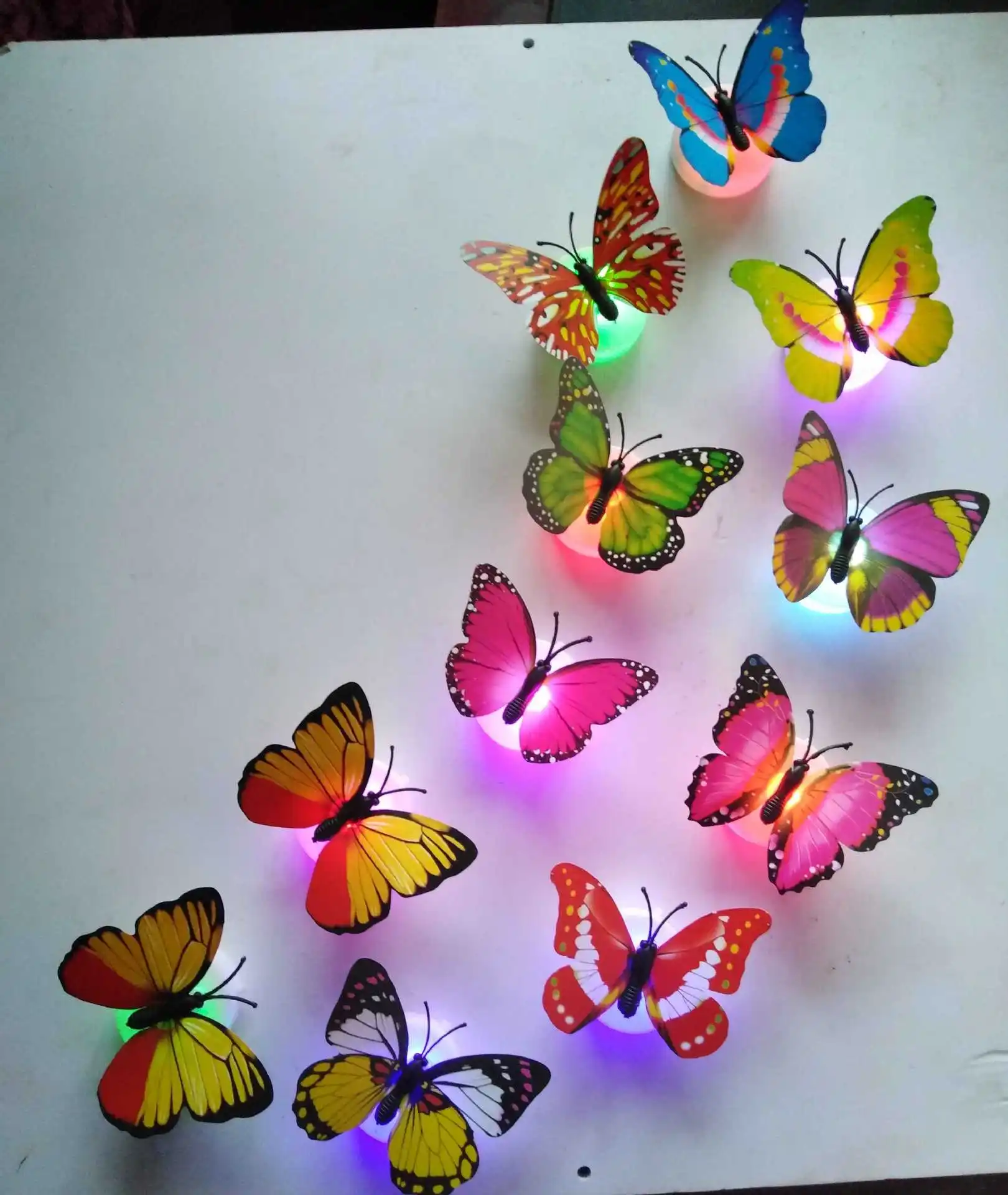 Led Butterfly Decoration Night Light 3d Butterfly Sticker Wall Light