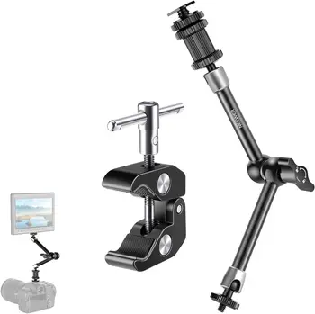 NEEWER Upgraded Super Clamp and 11" Adjustable Friction Power Articulating Magic Arm Compatible with SmallRig Camera Cage/Rig