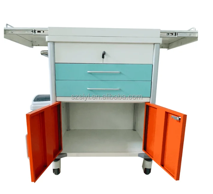 Hospital Emergency ABS Treatment Medical Trolley With Drawer