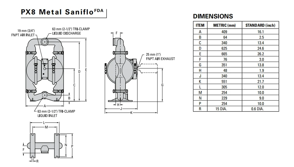 PX8/SSAAA/TWS/TF/STF/0014 Diaphragm Pump factory