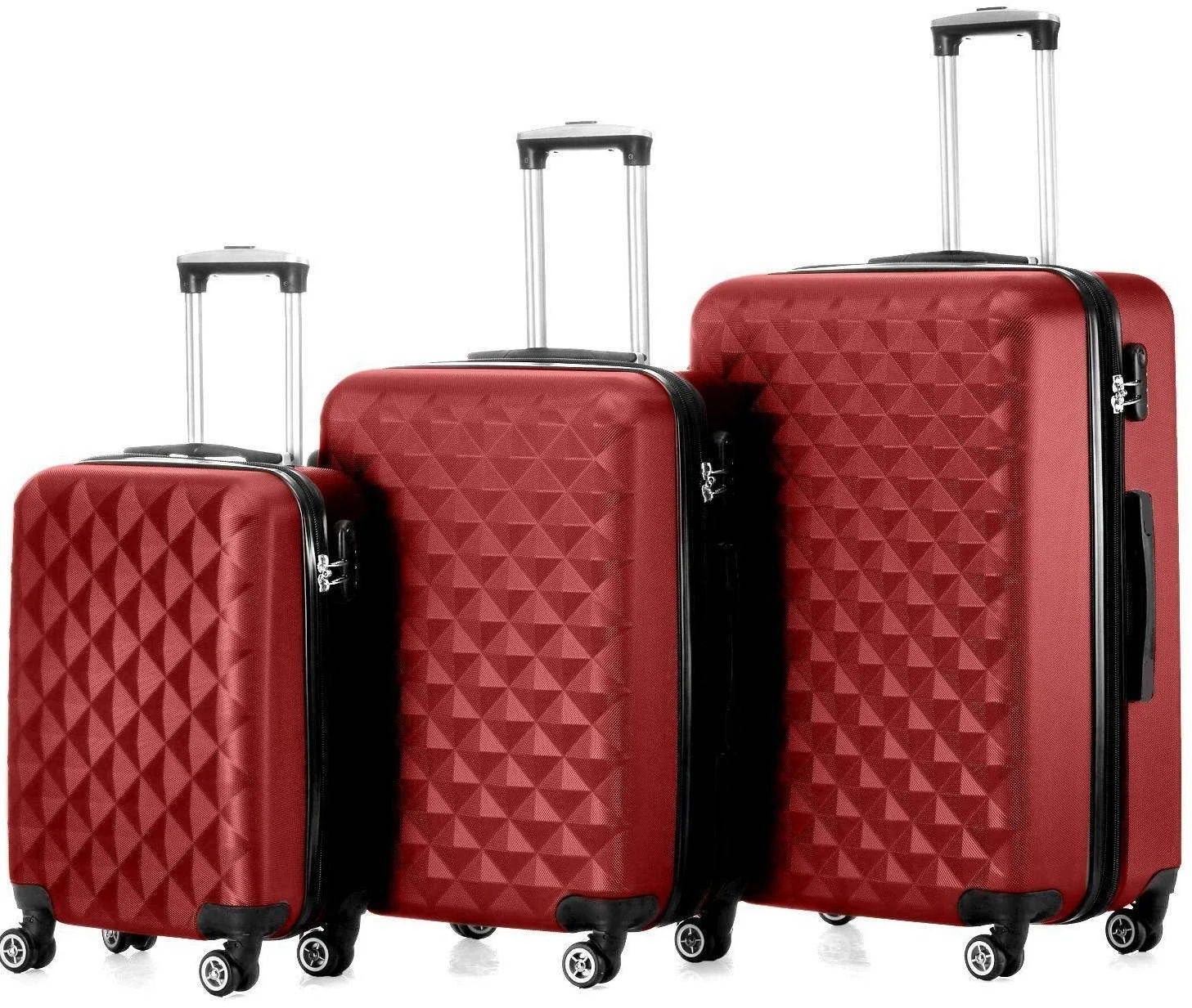 Diamond Shape Abs Plastic Suitcase Trendy Upright Trolley Travel Bags ...