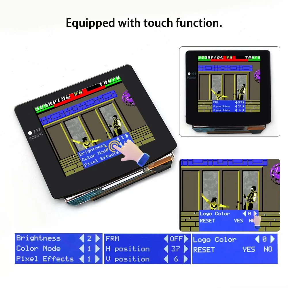 GBC OLED AMOLED Laminated Touch Screen OSD Menu RETRO PIXEL Kit for GameBoy Color GBC With Pre-cut Housing Shell