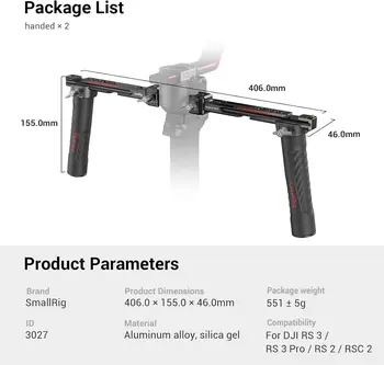 SMALLRIG Dual Handle Handgrip for for RS2 / RSC2 / RS3 / RS3 Pro Gimbal - 3027 product image