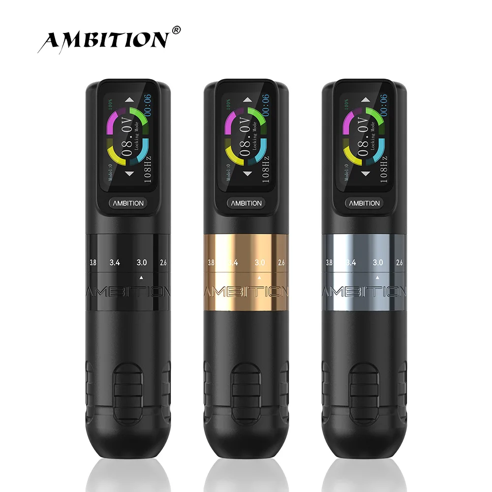 Ambition Seher 2.2-4.2mm調節可能ストロークプロ電気タトゥーガン