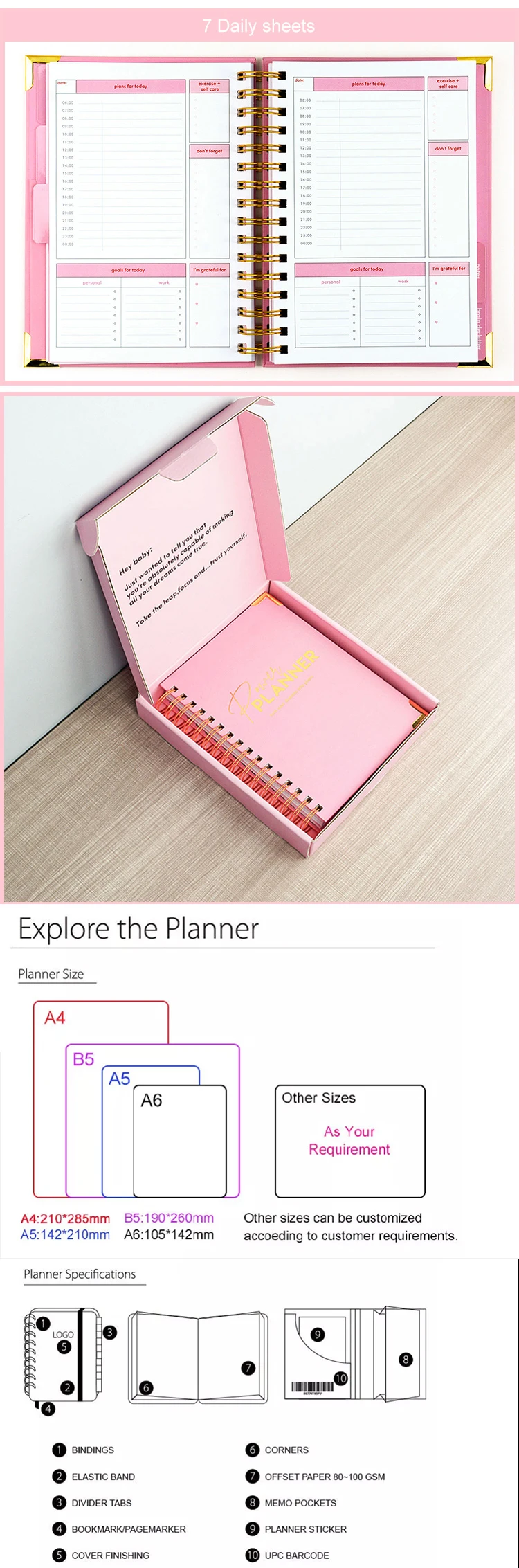 Leter Wholesale Power Planner 5 Color Ready To Ship A5 Size 272 Pages