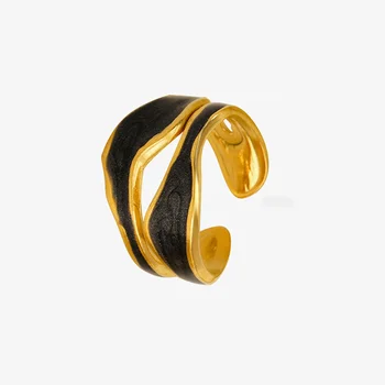 Competitive Price trendy style simple designs jewelry men rings 18k plated gold rings