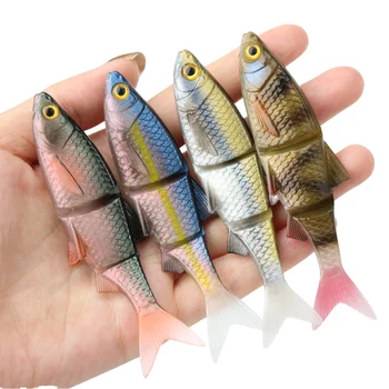 Spinpoler Pike Swimbait Shad Soft Jerk Minnow Midwater Bait PVC Material Segmented Body 3 Joints Forked Tail No Hooks – Soft Lure – view 3