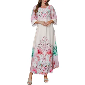 Clothing manufacturers Muslim fashion dresses hot diamond print elegant robes ladies long skirt factory