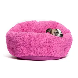 Wholesale fluffy pet bed stylish pink dog bed machine pet bed luxury NO 1