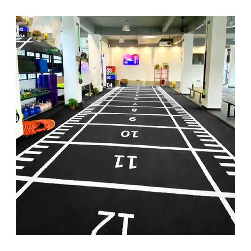 Customized grass artificial black multi-function artificial grass turf for gym fitness flooring with logo