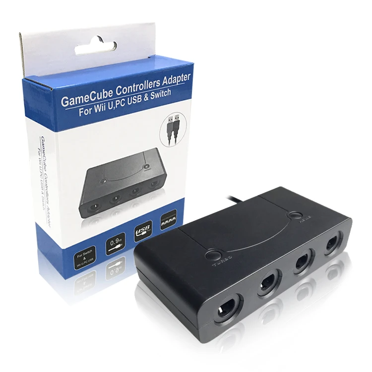GameCube Controller Adapter for Wii U, PC USB and Switch, 4 Port