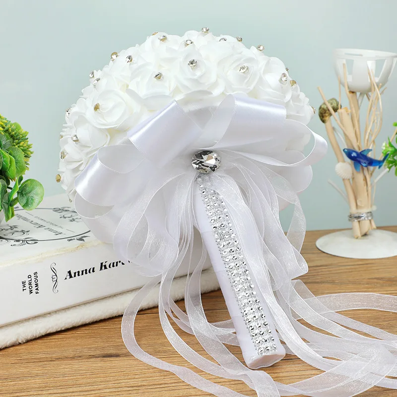 Acquista Bouquet da sposa per damigella d'onore, bouquet di fiori di rose e peonie bianche artificiali bohémien per decorazione centrotavola di matrimonio in Italia a partire da 16