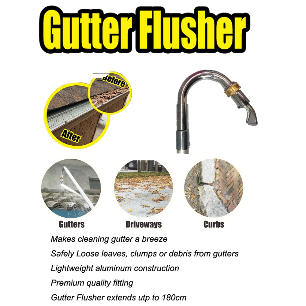 Telescopic Multi Purpose Gutter Cleaner Water Wand with Aluminum Pole