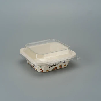 New Product Square Hot Food Take out Fruit box Rice packaging White Paper Octagonal Bowl