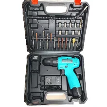 12V Mini Electric Drill Portable Electric Screwdriver Toolbox with 23-43 accessories and 2 1500mah batteries