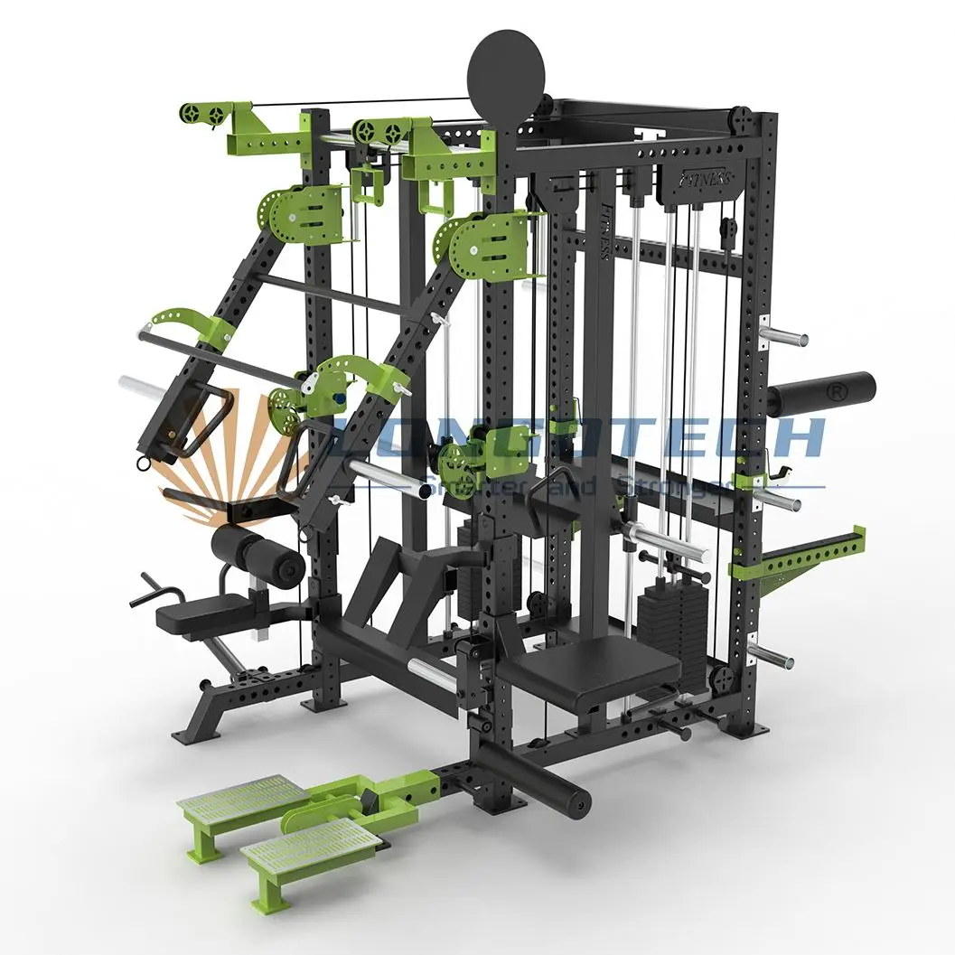 Gym Fitness Equipment Commercial Cable Crossover Comb Power Squat Rack  Power Rack 3d Multi Functional Smith Machine for Sale