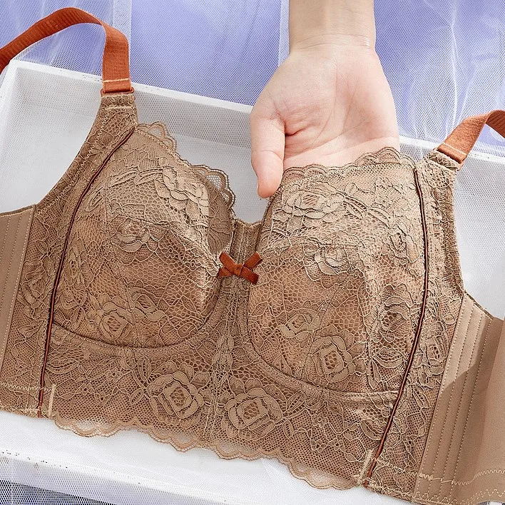 Minimizer Wire Free Full Coverage Lace Bra C D DD E F G GG 12 14 16 18 20 22-28