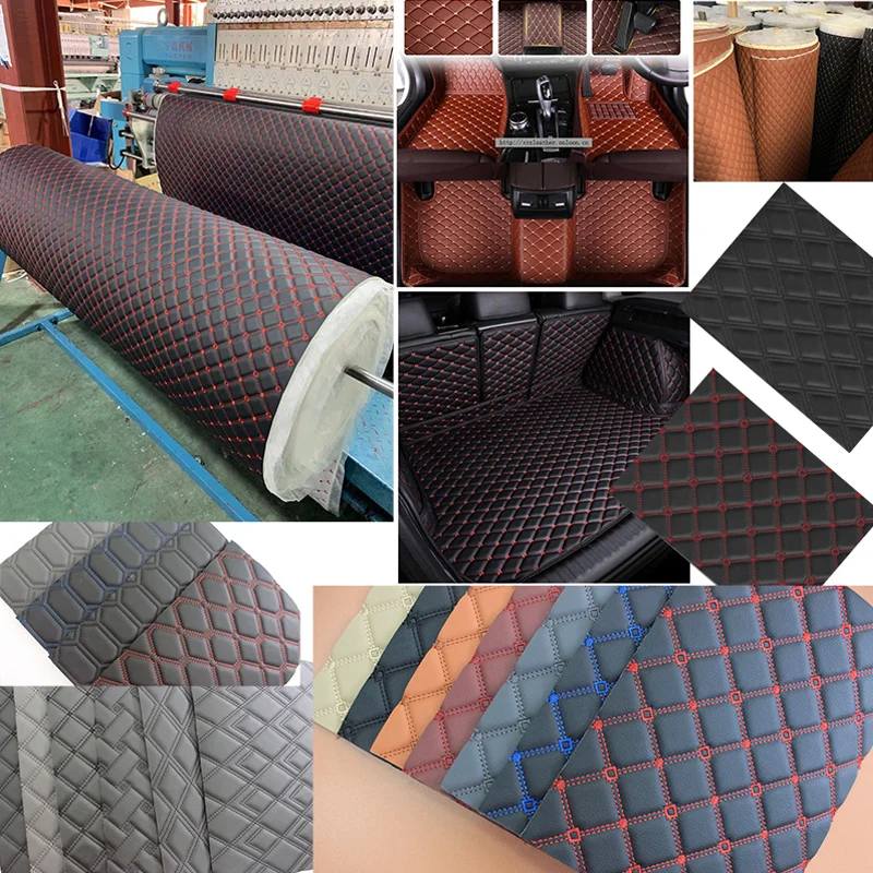 Diamond Quilted PVC Synthetic Leather For Car Upholstery Automotive Diamond Quilted PVC Synthetic Leather For Car Upholstery Automotive
