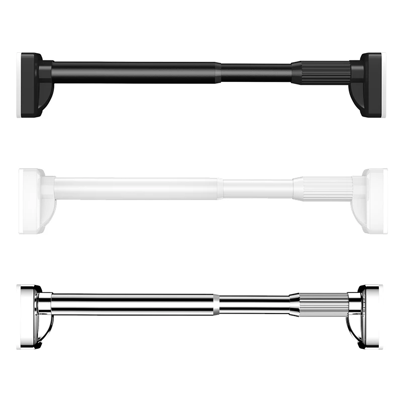 Hotel Metal Shower Curtain Rod Manufacturers curtain pole Sets Stainless Steel Swivel End Adjustable Curtain Rods