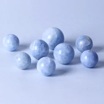 Hot Sale Natural Healing Crystal Ball Polished High Quality Blue Calcite Sphere Crystal Crafts For Home Decoration