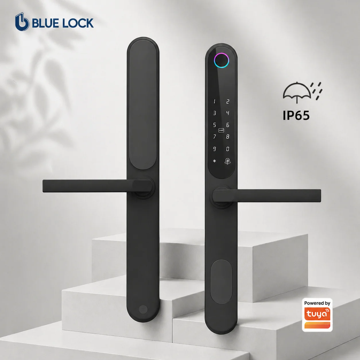 Bluelock Tuya Customization Ultra Slim Broken Bridge 3085 Mortise Waterproof Remote Control Fingerprint Smart Door Lock WIFI BLE