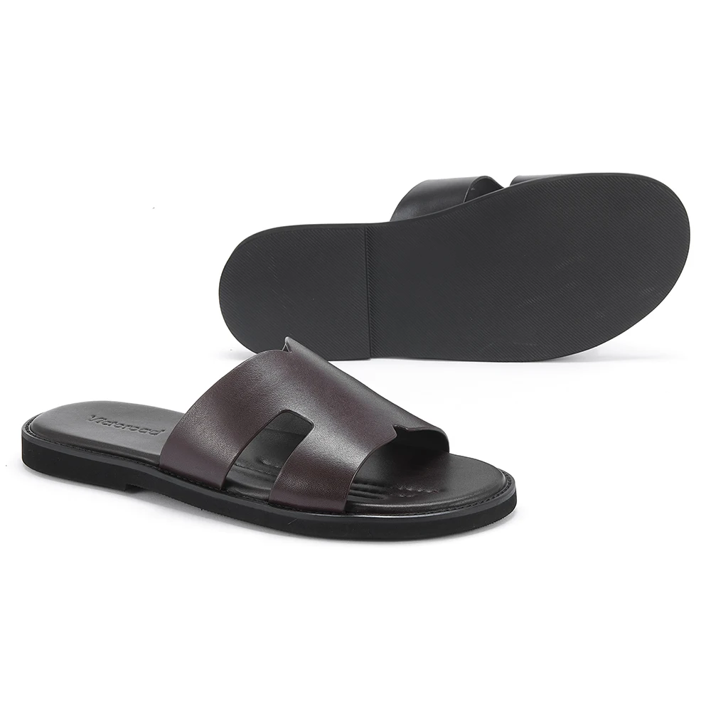 2025 Elegant Men's Calf Leather Non-slip Slippers. - Image 3