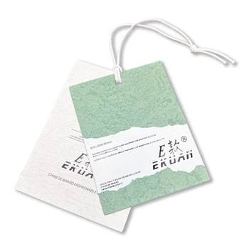 Custom Luxury Garment Swing Tags Clothes Label print Name logo Plastic hang tag with string paper hang tag For Clothing own logo