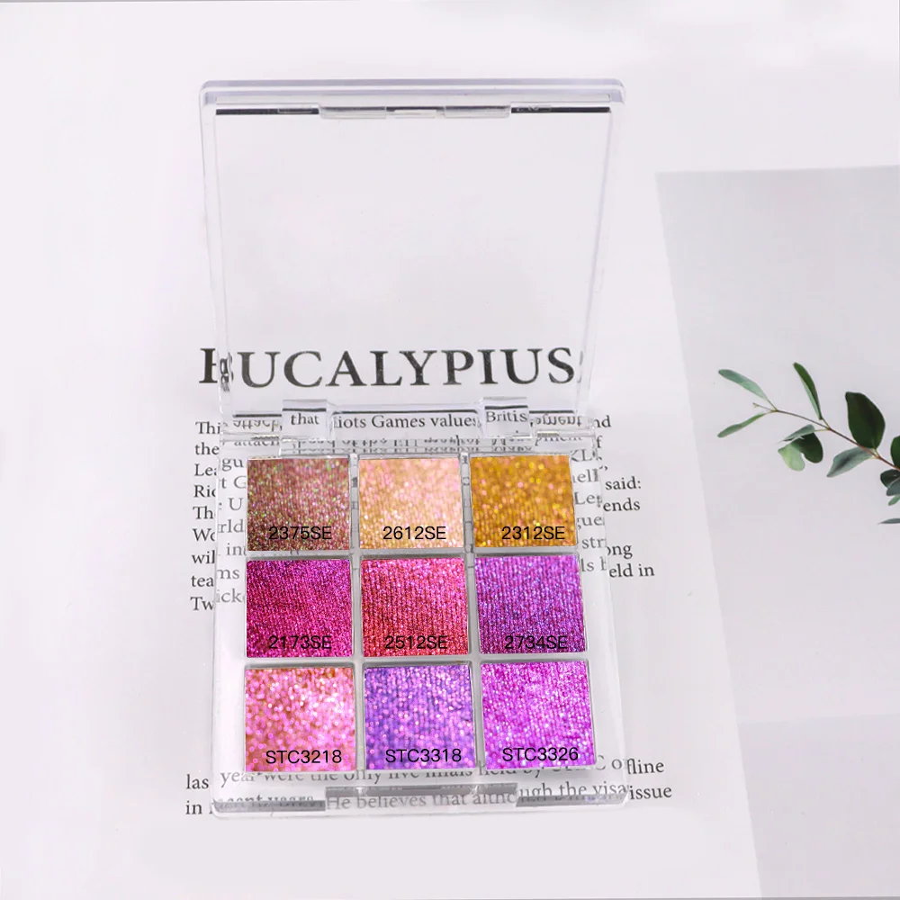 9 Multichrome Eyeshadow Palette Dense Color Multichrome Makeup Shimmer Pastel Duochrome